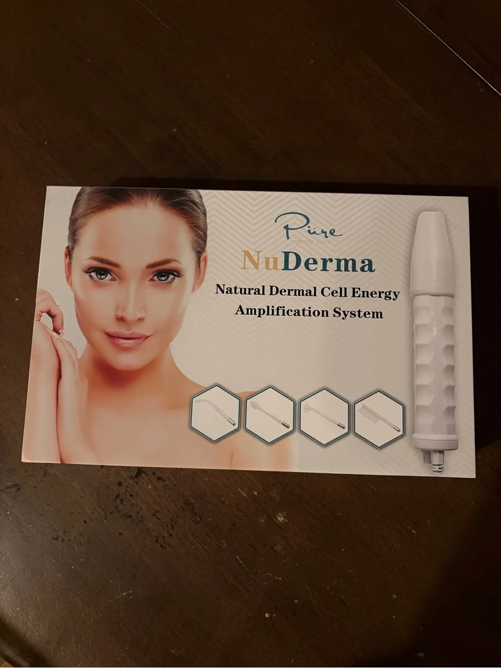Pure Daily Care NuDerma Handheld Skin Therapy Wand Machine w/Neon New Open Box